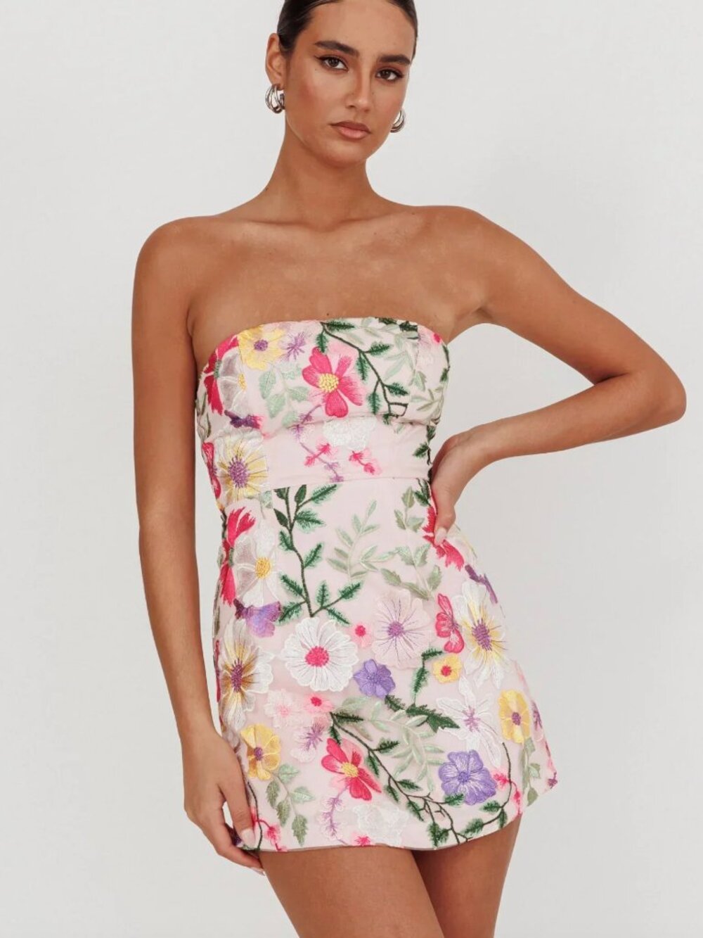 NEW Entered The Chat Strapless Mini Dress Multi - Small